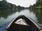 East German folding canoe on the river Ruhr near Essen Kettwig