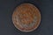 East India Company half-anna coin minted 1835 studio shot