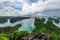 East Misool, group of small island in shallow blue lagoon water