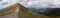 East panorama view from Demanovske saddle with Dumbier in Nizke Tatry mountains