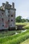 East side of entrance tower of Caerlaverock Castle, Scotland UK.