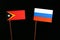East Timorese flag with Russian flag on black
