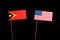 East Timorese flag with USA flag on black