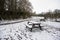East town Park undr snow, Haverhil, Suffolk, UK, February 2021