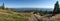 East view from the slopes of Lysa hora mountain in Beskydy mountains