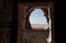 East  Watchtower ruins on ruins of the Nabataean city of Avdat, located on the incense road in the Judean desert in Israel. It is
