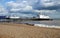 Eastbourne Pier and beach, East Sussex, England, UK.