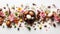 Easter Abundance: Quail Eggs and Blossoms in White Background for 10 People