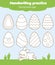 Easter activity. Tracing lines for toddlers. Handwriting practice sheet. Educational children game, printable worksheet for kids.