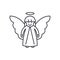 Easter angel line icon concept. Easter angel vector linear illustration, symbol, sign