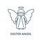 Easter angel line icon, vector. Easter angel outline sign, concept symbol, flat illustration