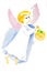 Easter angel watercolor isolated