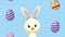 easter animation with duck wearing ears rabbit and eggs