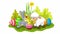 Easter animation with sheep, bunny and chicken