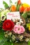 Easter arrangement, eggs decoration, greeting card