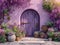 easter backdoor , with eggs, rabits, colorful door, ideal for photo manipulation, easter background