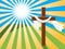 Easter background cross rays light