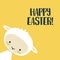 Easter background with cute lamb