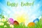 Easter Background with Decorated Easter Eggs