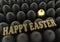 Easter background Golden and black eggs congratulation greeting