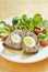 Easter baked meatloaf with boiled eggs