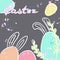 Easter banner. Template Easter design whis eggs and dots. Flat style