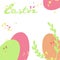 Easter banner. Template Easter design whis eggs and dots. Flat style