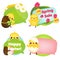 Easter banners collection. Cute cartoon chicks with flowers, eggs and other symbols for Easter sale, celebration and other design