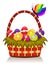 Easter basket with decorated eggs