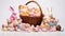 Easter basket: Overflowing with treats, gifts, and surprises.AI Generated