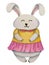 Easter or birthday bunny rabbit girl in dress.
