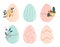 Easter boho decorated eggs set