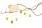 Easter Branches - with Easter Eggs, Blank Sign / Card, Isolated