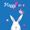 Easter bright card with rabbit