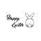 Easter bunny. Backside of a rabbit. Greeting card. Happy Easter. Vector illustration.