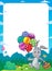 Easter bunny with balloons theme frame 1