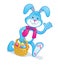 Easter Bunny Carrying Basket with Eggs