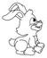 Easter Bunny Coloring Book Black and White Cartoon