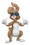 Easter Bunny Cool Rabbit Cartoon Giving Thumbs Up
