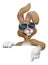 Easter Bunny Cool Rabbit Pointing Cartoon