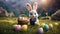 easter bunny with easter eggs A story with a baby easter bunny and an adventure. The story is written with imagination and humor,