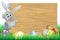 Easter bunny and eggs basket sign