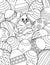 Easter Bunny Eggs Coloring Book Page Cartoon