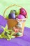 Easter bunny , eggs and flower - Stock photos