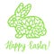 Easter Bunny. Floral vector hare. Rabbit silhouette. For paper,laser cutting, sublimation