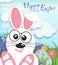 Easter Bunny Happy Easter Card Art