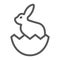 Easter bunny line icon, easter and holiday, rabbit in egg sign, vector graphics, a linear pattern on a white background