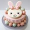 Easter Bunny Macarons Face Cake: Cute And Symmetrical Rabbit Themed Dessert