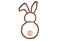 Easter bunny made of freshly roasted coffee beans and ice cream ball on a white background.