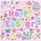 Easter Bunny Notebook Doodles Vector Set